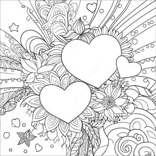 Hearts And Stars Coloring Pages