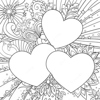 Colorful Hearts And Twinkling Stars Coloring Page 32184-25773