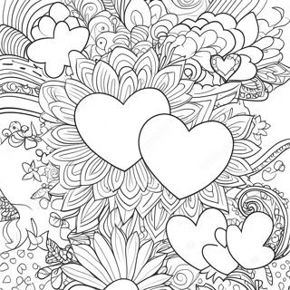 Colorful Hearts And Twinkling Stars Coloring Page 32184-25774