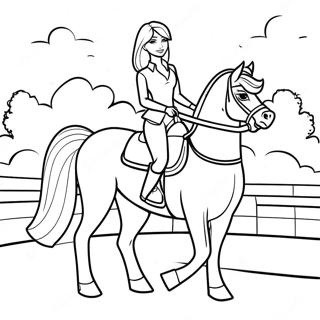 Barbie Horse Coloring Pages