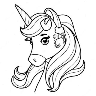 Barbie With Sparkling Unicorn Coloring Page 32204-25791