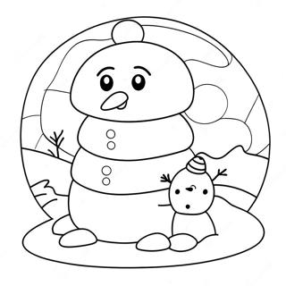 Cute Igloo With Snowman Coloring Page 32224-25810