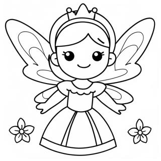 Sparkly Fairy Princess Coloring Page 32234-25824