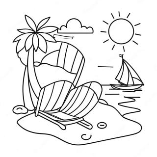 Summer Fun Beach Scene Coloring Page 32243-25813