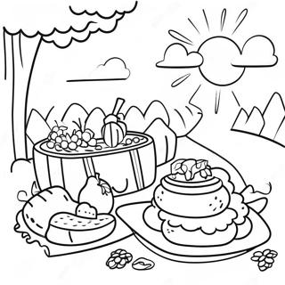 Colorful Summer Picnic Coloring Page 32244-25818