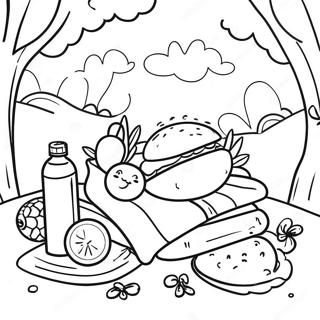 Colorful Summer Picnic Coloring Page 32244-25820