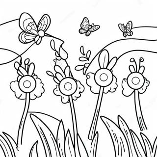 Lavender Field With Butterflies Coloring Page 32274-25842