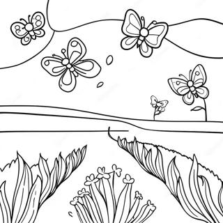 Lavender Field With Butterflies Coloring Page 32274-25843