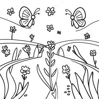 Lavender Field With Butterflies Coloring Page 32274-25844