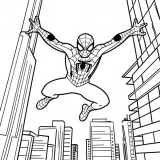 Spider Man Swinging Through The City Coloring Page 32284-25851