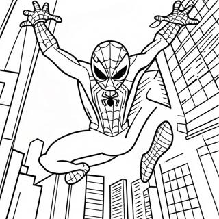 Spider Man Swinging Through The City Coloring Page 32284-25852