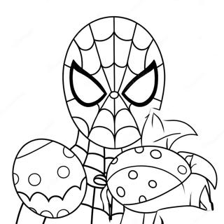 Spiderman With Colorful Easter Eggs Coloring Page 32294-25863