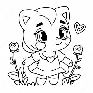 Cute Amy Rose With Flowers Coloring Page 322-267