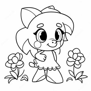 Cute Amy Rose With Flowers Coloring Page 322-268