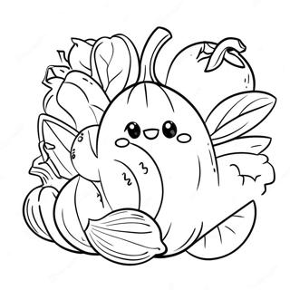 Cute Vegetable Coloring Pages