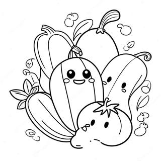 Cute Vegetable Coloring Page 32313-25870