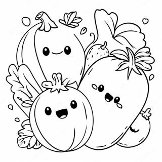 Cute Vegetable Coloring Page 32313-25871