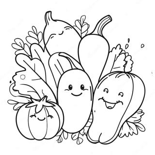 Cute Vegetable Coloring Page 32313-25872