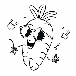 Happy Carrot With Sunglasses Coloring Page 32314-25873