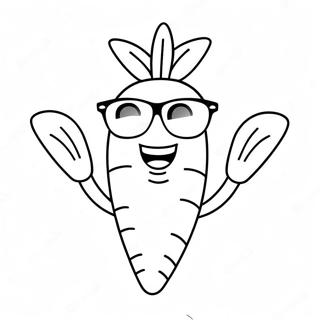 Happy Carrot With Sunglasses Coloring Page 32314-25874