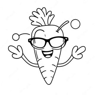 Happy Carrot With Sunglasses Coloring Page 32314-25875