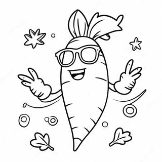 Happy Carrot With Sunglasses Coloring Page 32314-25876