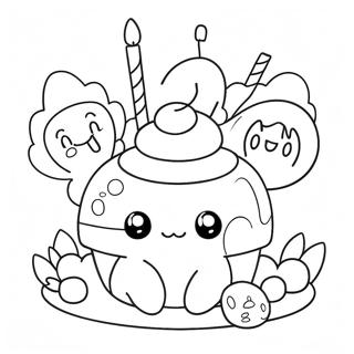 Cute Pokemon Birthday Cake Coloring Page 32354-25911