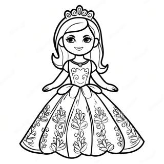 Royal High Roblox Girl In Sparkling Dress Coloring Page 32363-25915