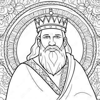 Wise King Solomon With His Crown Coloring Page 32374-25928