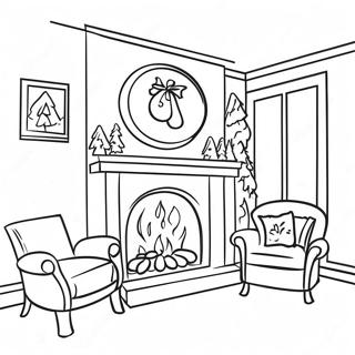 Cozy Christmas Fireplace Coloring Page 32383-25930