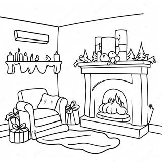 Cozy Christmas Fireplace Coloring Page 32383-25931