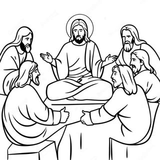 Colorful Jesus Teaching The Disciples Coloring Page 32404-25946