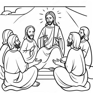 Colorful Jesus Teaching The Disciples Coloring Page 32404-25947