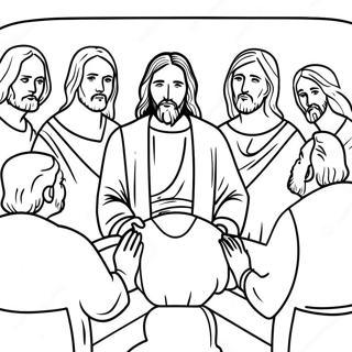 Colorful Jesus Teaching The Disciples Coloring Page 32404-25948