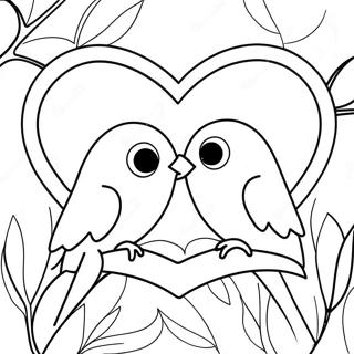 Colorful Love Birds In A Heart Coloring Page 32414-25956