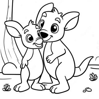 Playful Kanga And Roo Coloring Page 32424-25964