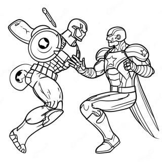 Iron Man Vs Captain America Coloring Page 32434-25973