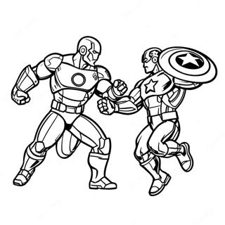 Iron Man Vs Captain America Coloring Page 32434-25974