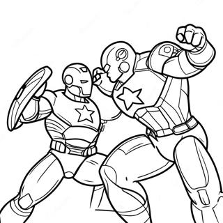 Iron Man Vs Captain America Coloring Page 32434-25975