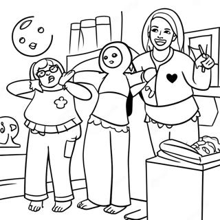 Pajama Party Coloring Pages