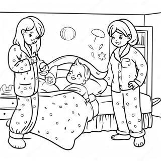 Pajama Party Coloring Page 32443-25984