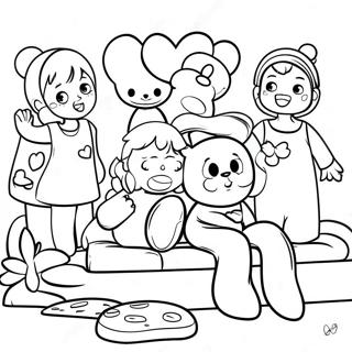 Cozy Pajama Party Friends Coloring Page 32444-25978