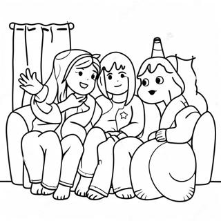 Cozy Pajama Party Friends Coloring Page 32444-25979