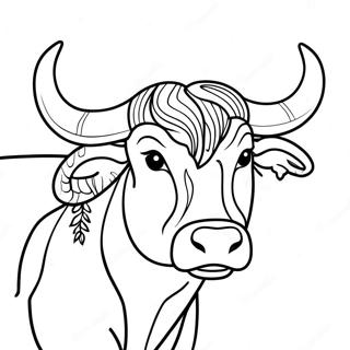 Longhorn Bull Coloring Page 32473-26008