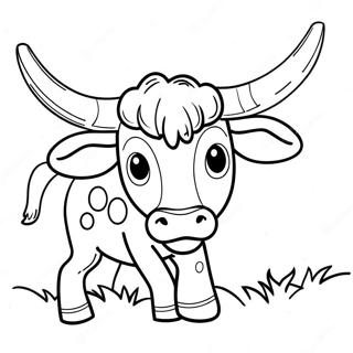 Playful Longhorn Coloring Page 32474-26001