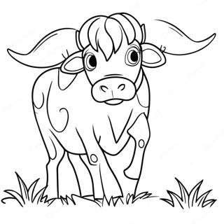 Playful Longhorn Coloring Page 32474-26003