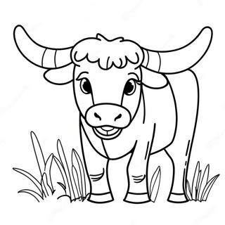 Playful Longhorn Coloring Page 32474-26004