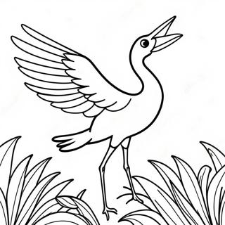 Elegant Crane In Flight Coloring Page 32484-26014