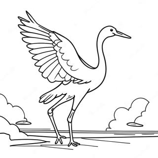 Elegant Crane In Flight Coloring Page 32484-26015