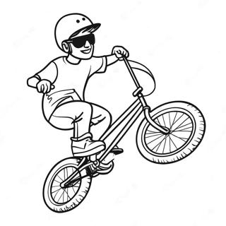 Cool Bmx Rider Performing Tricks Coloring Page 32514-26037